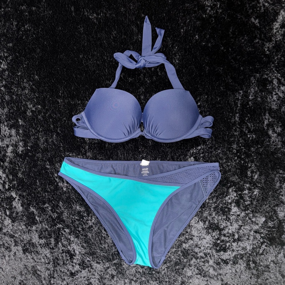 Aerie Navy and Aqua Bikini Set